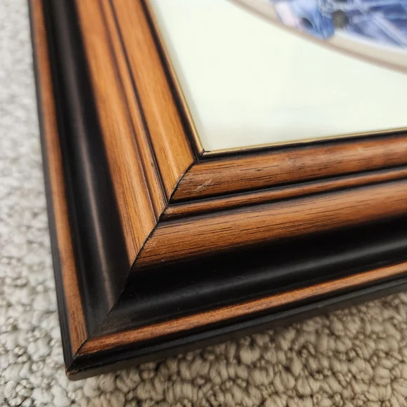 Vintage Gerlach Art Horses 3D Paper Tole in Rustic Wooden Glass Frame - Picture 8 of 14